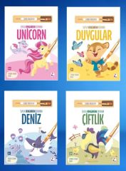 Suyla Rengarenk Boyama Seti 4 Kitap