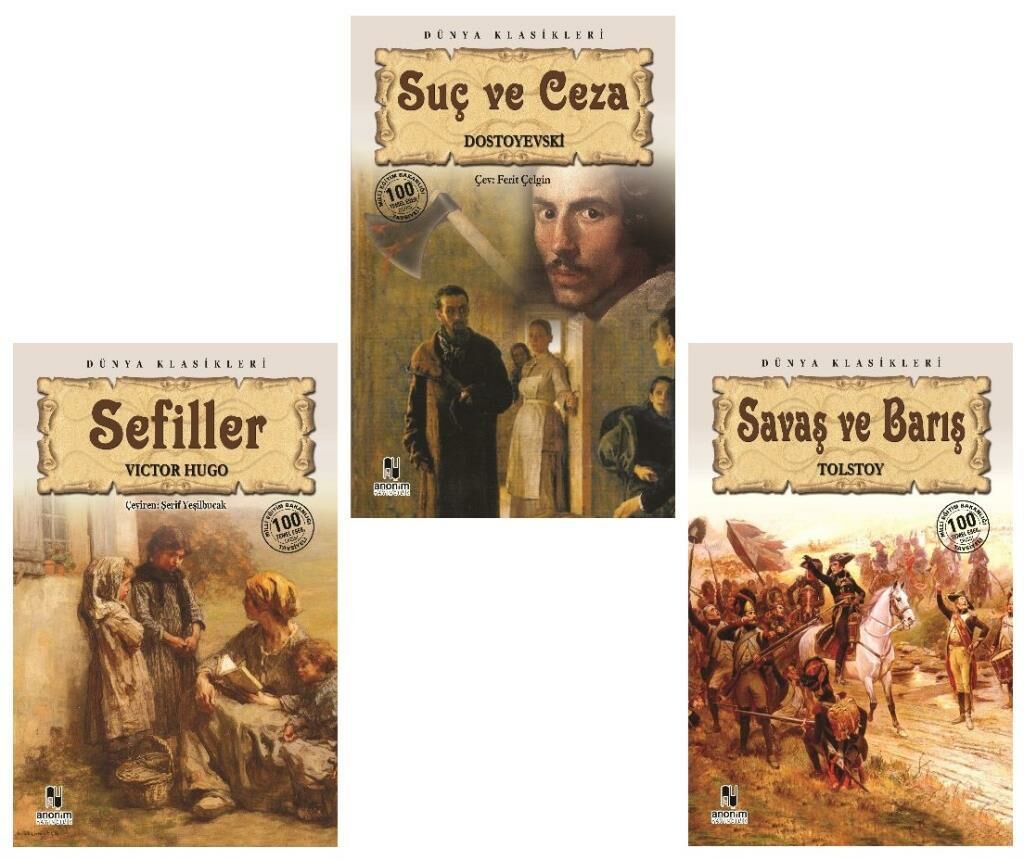 Anonim Savaş ve Barış - Suç ve Ceza - Sefiller Set 3 Kiap