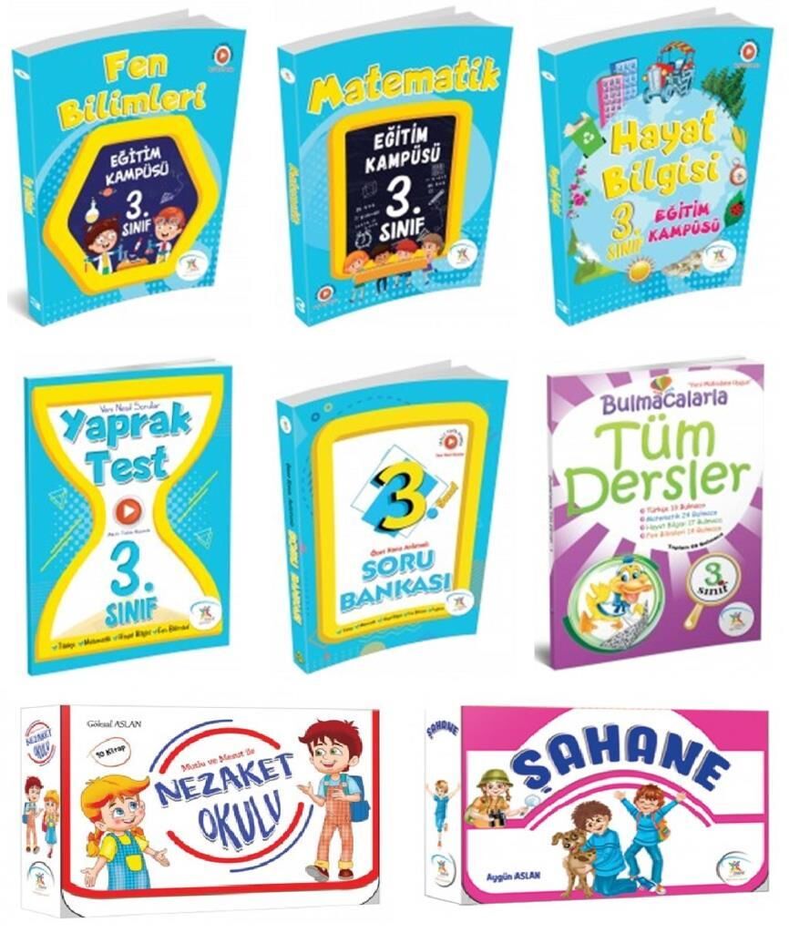 5 Renk 3. Sınıf Tüm Dersler Eğitim Seti + Hikaye Seti 8 li Set