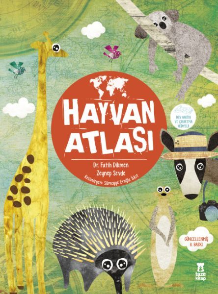 Hayvan Atlası Harita ve çıkartma hediyeli Fleksi kapak ZEYNEP SEVDE