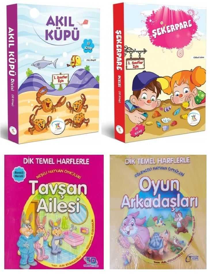 Akıl Küpü + Şekerpare + Eğlenceli Neşeli Hayvan Öyküleri 30 Kitap (1. Sınıf)