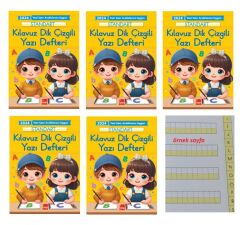 Ema Kılavuz Dik Çizgili Yazı Defteri YENİ SİSTEM (5 Adet)