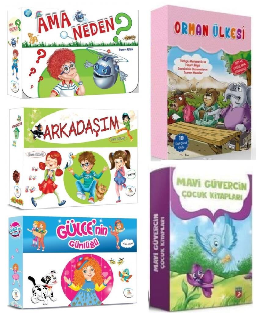 Ama Neden+Arkadaşım+Gülcenin Günlüğü+Orman Ülkesi + Mavi Güvercin Hikaye Seti 48 Kitap (2. Sınıf)