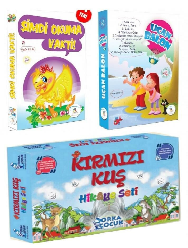 Şimdi Okuma Vakti + Uçan Balon + Kırmızı Kuş Hikaye Seti 35 Kitap