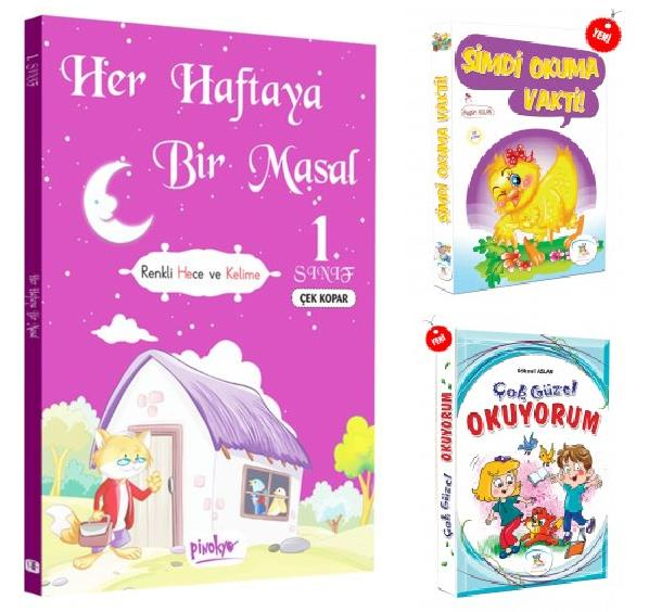 5 Renk 1. Sınıf Şimdi Okuma Vakti + Çok Güzel Okuyorum + Her Haftaya Bir Masal (21 Kitap)