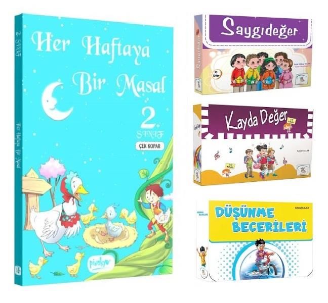 5 Renk 2. Sınıf  Düşünme Becerileri + Kayda değer + SaygıdeğerHer Haftaya Bir Masal (31 Kitap)