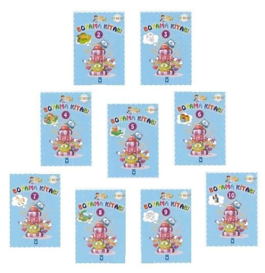 Eğlenceli Boyama Kitabı Seti Mavi Seri (10 Kitap)