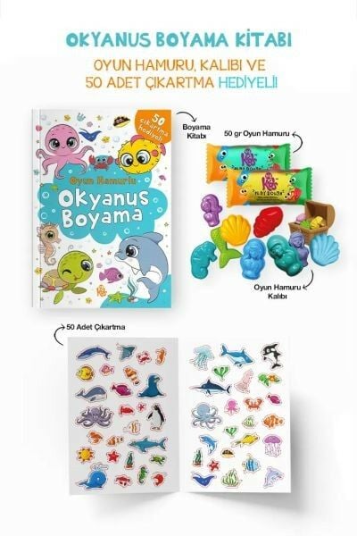 Okyanus Boyama Kitabı Oyun Hamurlu (3 Yaş+)