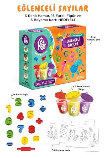 Eğlenceli Sayılar Oyun Hamuru Seti 25 Parça 356 Gr