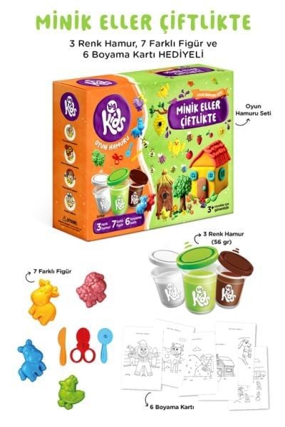 Minik Eller Çiftlikte Oyun Hamuru Seti 16 Parça 340 Gr