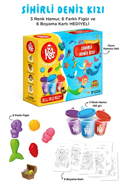 Sihirli Deniz Kızı Oyun Hamuru Seti 15 Parça 344 Gr