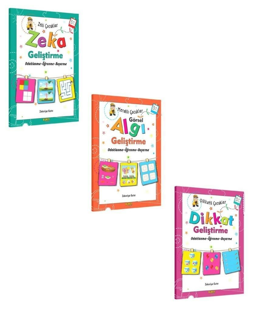 Kukla Zeka Geliştirme Dikkat Geliştirme Algı Geliştirme Seti 3 Kitap (3+ Yaş)