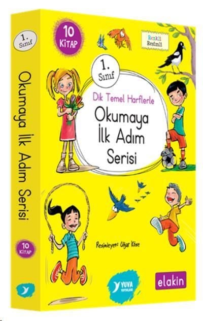 Yuva 1. Sınıf Dik Temel Okumaya İlk Adım Serisi ELAKİN 10 Kitap