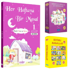 Parıltı 1. Sınıf Sevimli Masallar +Kerem ile Cerenin Ev Maceraları + Her Haftaya Bir Masal (21 Kitap)