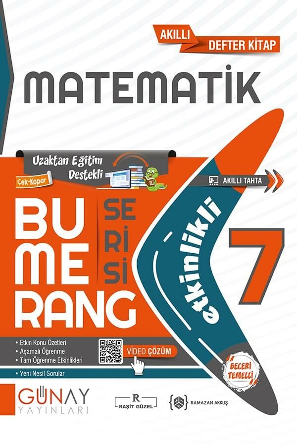 Günay 7. Sınıf Bumerang Matematik Etkinlikli Akıllı Kitap