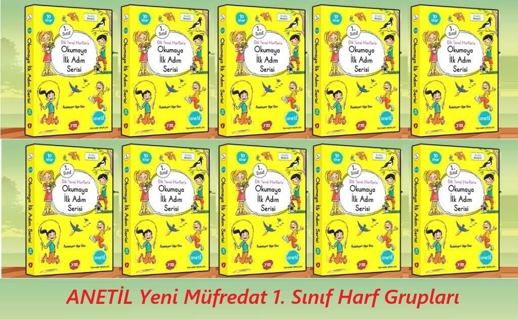 Yuva 1.Sınıf Dik Temel Harflerle Okumaya İlk Adım Serisi Anetil 10 Kitap (10 Set)