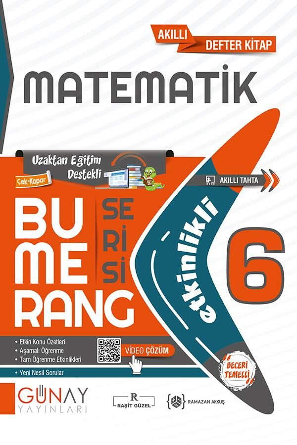 Günay 6. Sınıf Bumerang Matematik Etkinlikli Akıllı Kitap