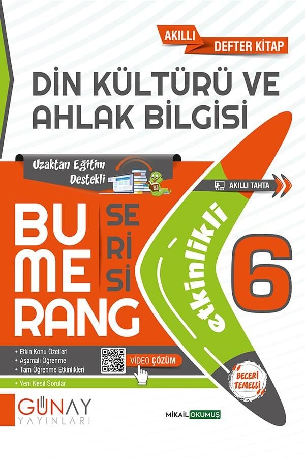 Günay 6. Sınıf Bumerang Din Kültürü Etkinlikli Akıllı Kitap