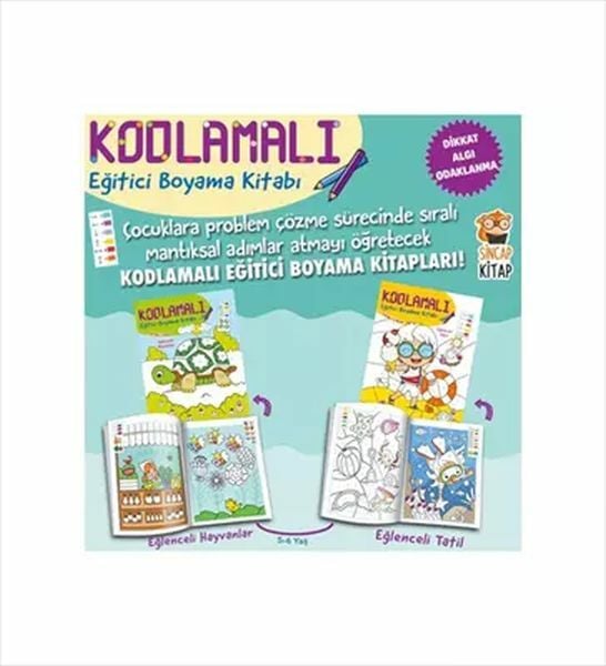 Kodlamalı Eğitici Boyama Kitabı 5 6 Yaş 2 Kitap Takım KOLEKTİF