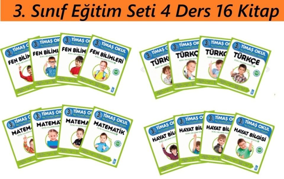 Timaş 3. Sınıf Eğitim Seti 4 Ders 16 Kitap