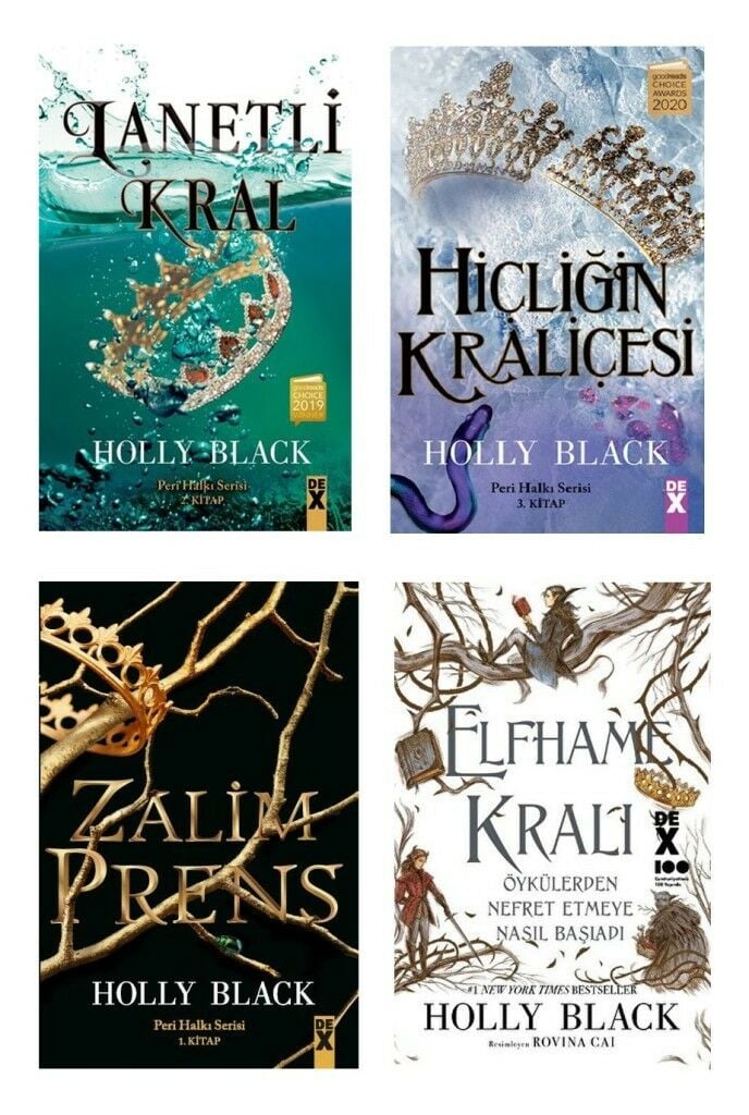 Holly Black Peri Halkı Serisi 4 Kitap (Elfhame Kralı - Hiçliğin Kraliçesi - Lanetli Kral - Zalim Prens)