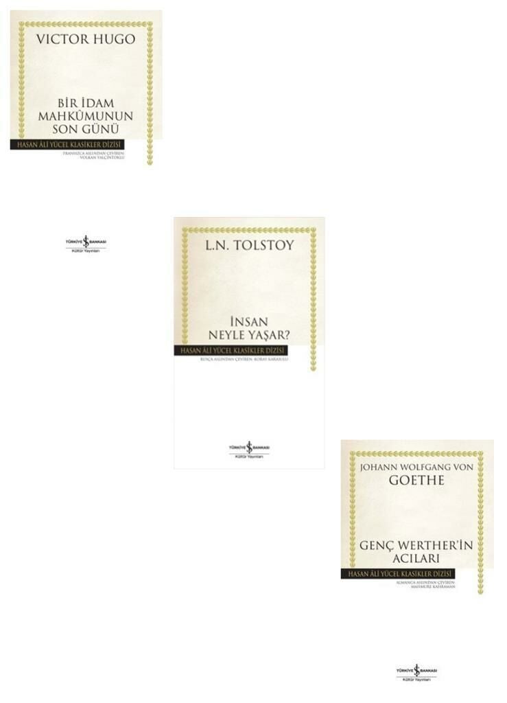 İnsan Neyle Yaşar + Bir İdam Mahkumunun Son Günü + Genç Werther’in Acıları Hasan Ali Yücel 3 Kitap