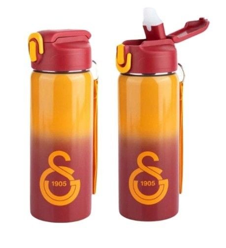 Galatasaray Lisanslı Çelik Suluk Matara Pipetli 500 ml