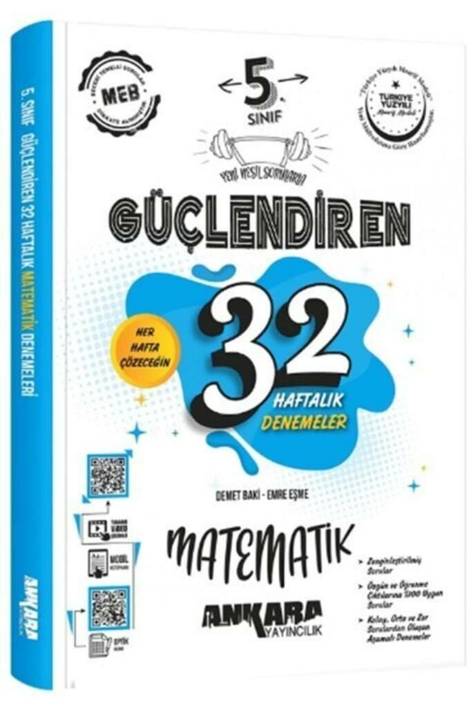 Ankara 5. Sınıf Matematik Güçlendiren 32 Haftalık Denemeleri