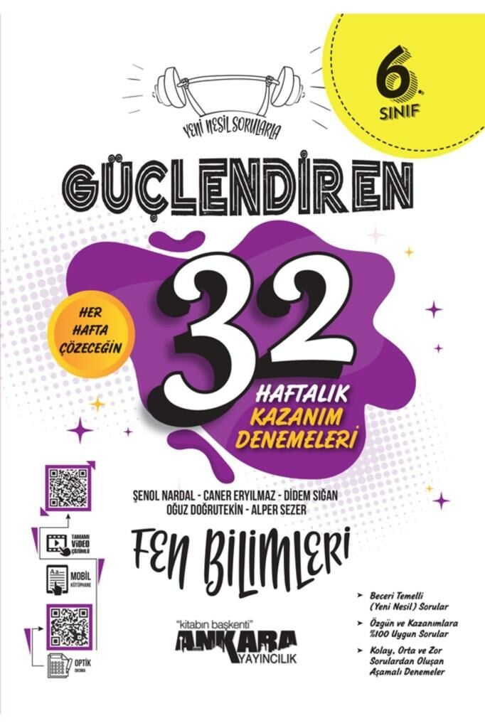 Ankara 6. Sınıf Fen Bilimleri Güçlendiren 32 Haftalık Deneme