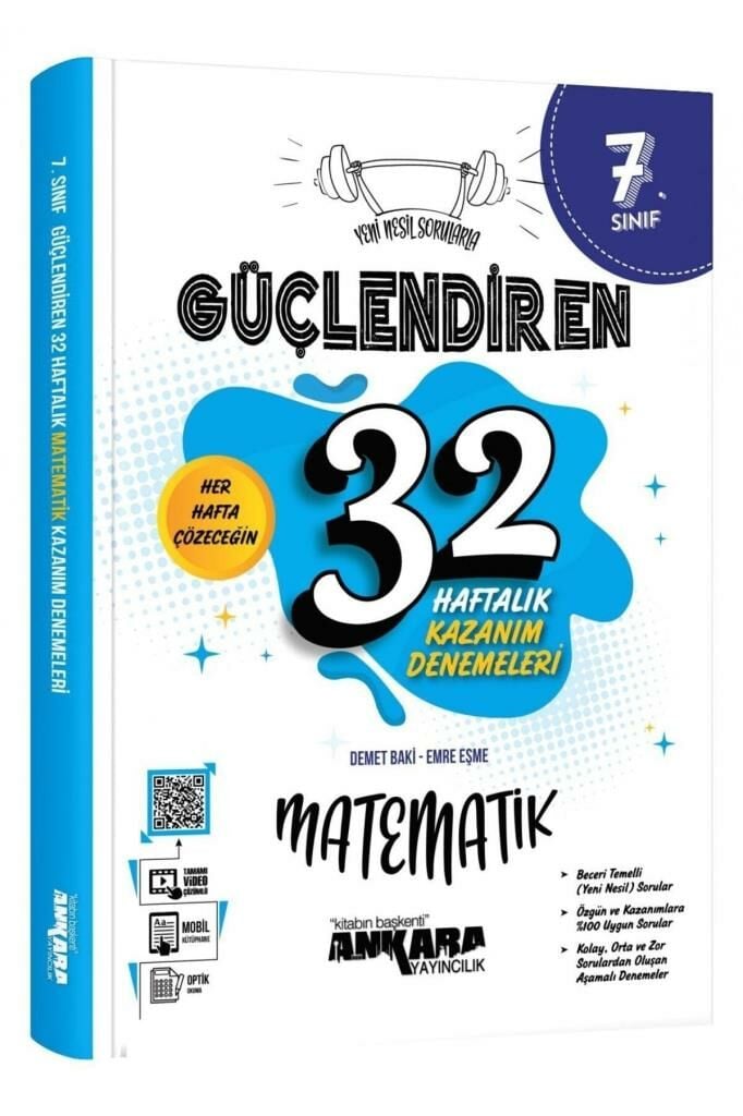 Ankara 7. Sınıf Güçlendiren 32 Haftalık Matematik Kazanım Denemeleri