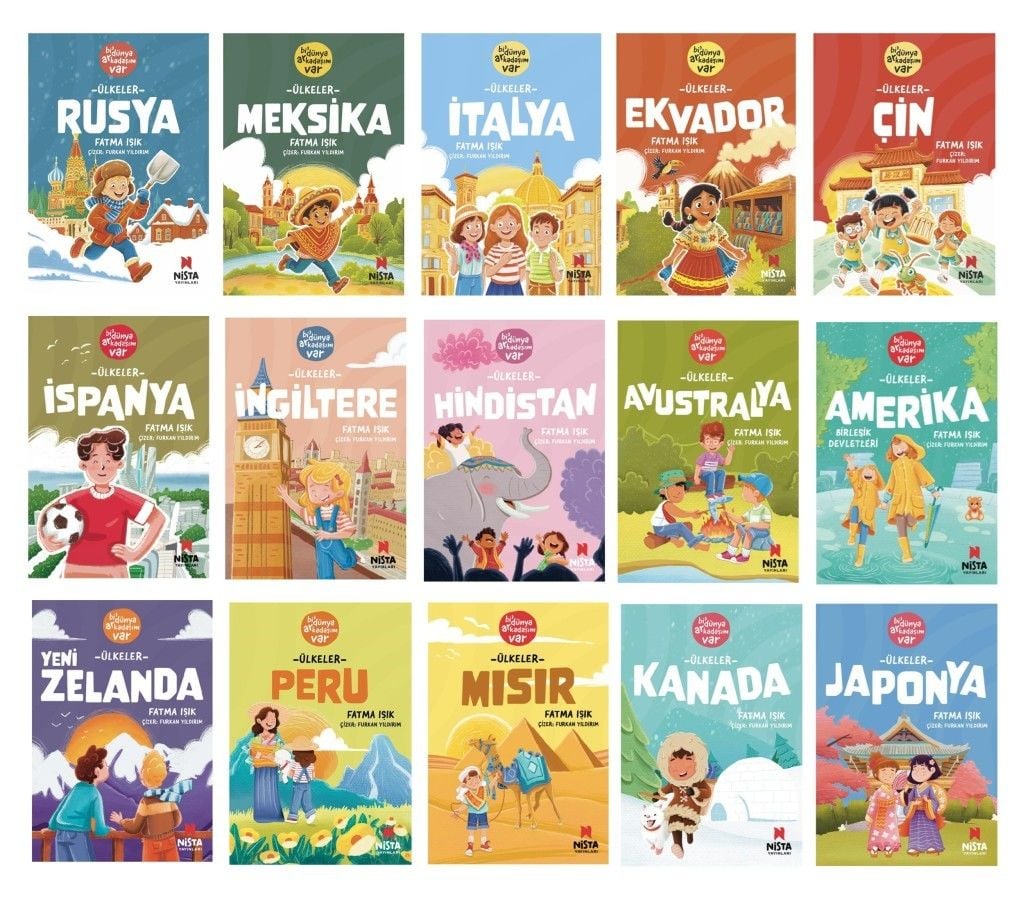 Fatma Işık Bi Dünya Arkadaşım Var Ülkelere Heyecanlı Yolculuk Seti (15 Kitap)