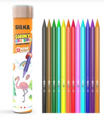 Silka Kaly Shiny Kuru Boya Kalemi 12 Renk Metal Tüp