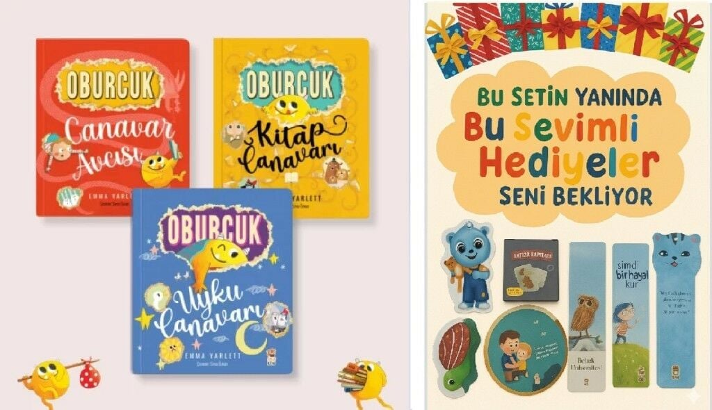 Emma Yarlett Oburcuk Seti 3 Kitap (Uyku Canavarı + Kitap Canavarı + Canavar Avcısı)