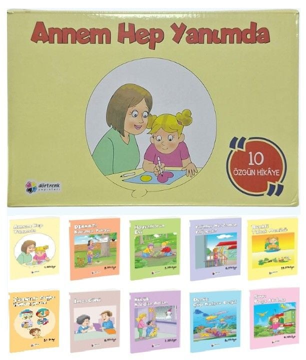 Dörtrenk 1. ve 2. Sınıf Annem Hep Yanımda Hikaye Seti 10 Kitap