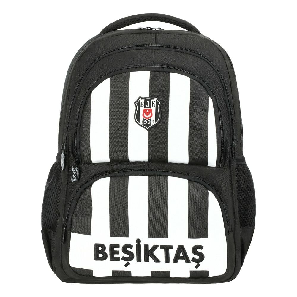 Beşiktaş Lisanslı Nakış Detaylı Çubuklu Okul Çantası