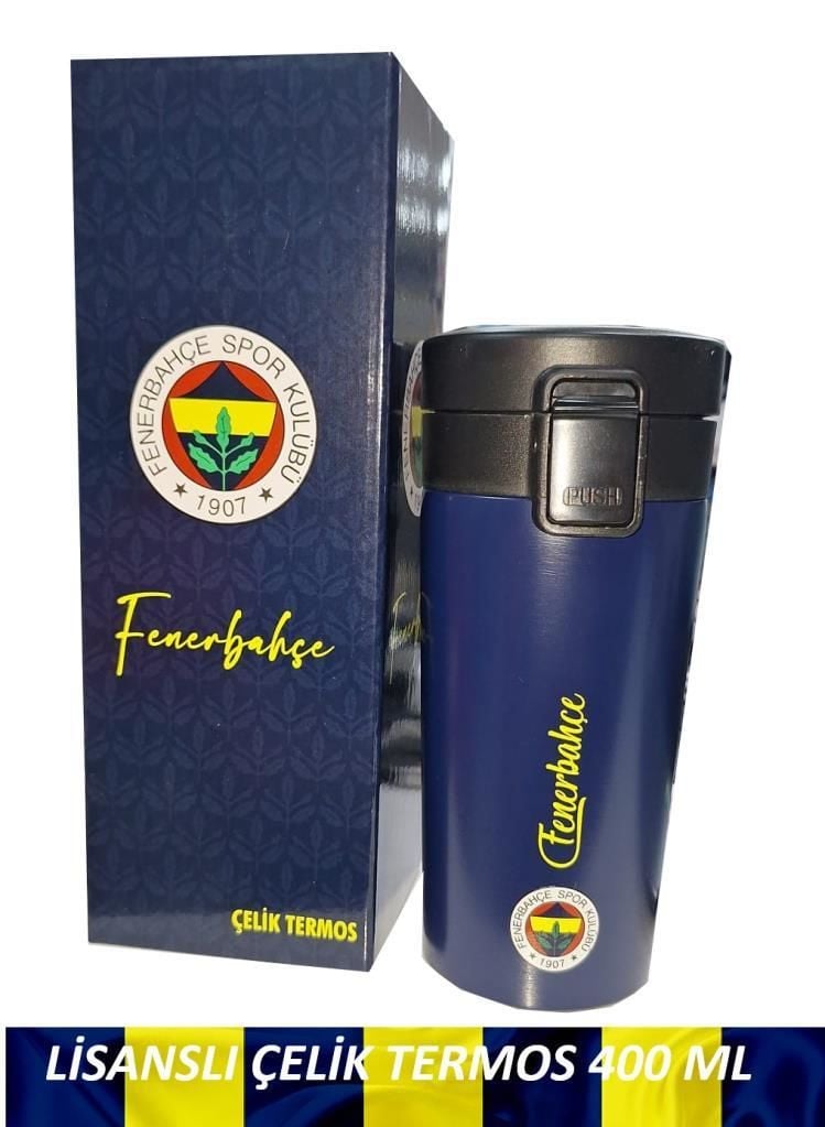 Fenerbahçe Lisanslı Çelik Termos Kilitli Mug 400 ml