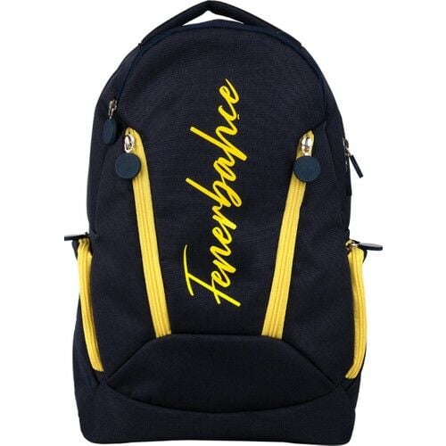 Fenerbahçe Lisanslı Çapraz Fermuar Detaylı Sırt Çantası 2 Bölmeli Okul Çantası Lacivert