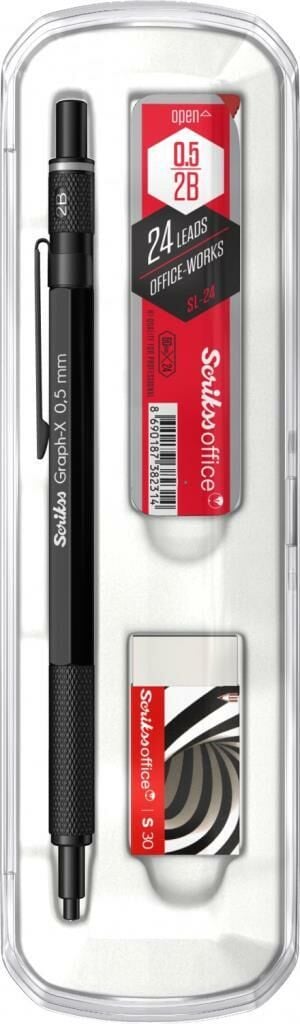 Graph-x Metal Versatil Kalem+Silgi+Min 0.5 Mat Siyah