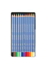 Marino Sulandırılabilir Kuru Boya Kalem Seti 12 Renk Metal Kutu