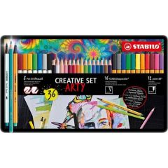Stabilo Arty Kreatif Set 36 Renk Metal Kutu