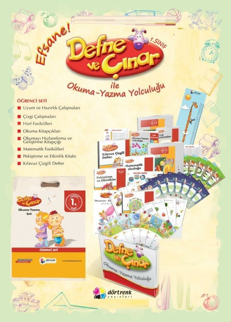 Dörtrenk 1. Sınıf Defne ve Çınar İle Okuma Yazma Yolculuğu Seti