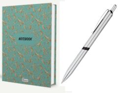 Bez Ciltli Kareli Defter Turkuaz+ Mikro Tükenmez Kalem 2 li Set