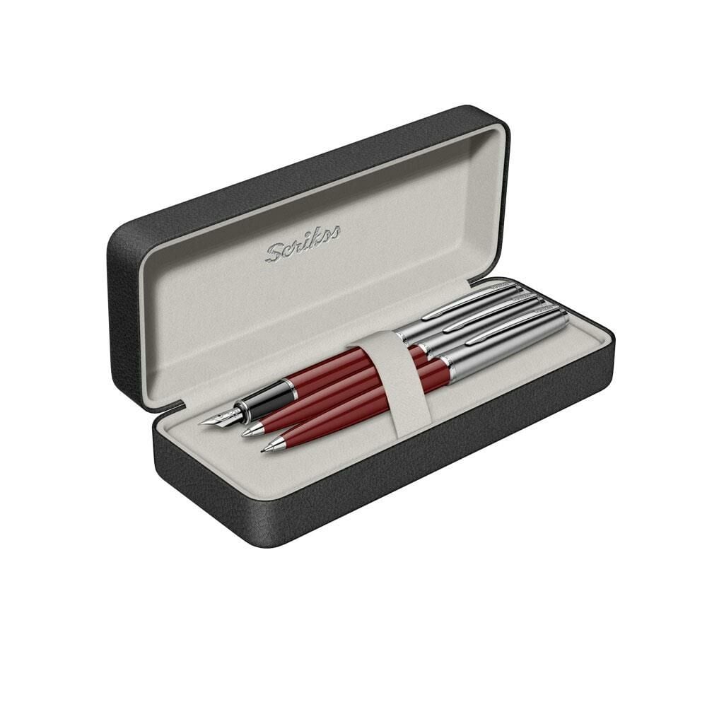 Scrikss Metropolis 78 Üçlü Kalem Seti Bordo