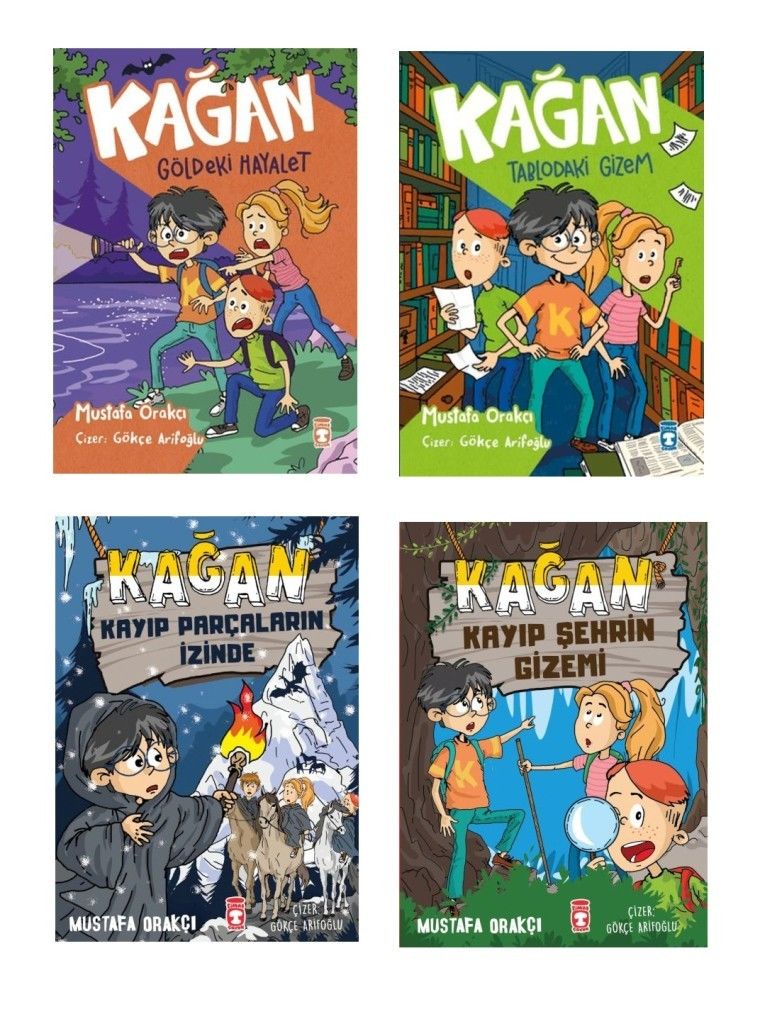 Mustafa Orakçı Kağan Seti 4 Kitap (Kayıp Şehrin Gizemi + Tablodaki Gizem + Kayıp Parçaların İzinde + Göldeki Hayalet)