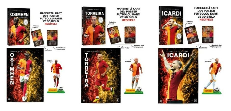 Sahanın Yıldızları 3 Kitap Poster Kart Biblo Hediyeli (Icardi + Torreira + Osimhen)