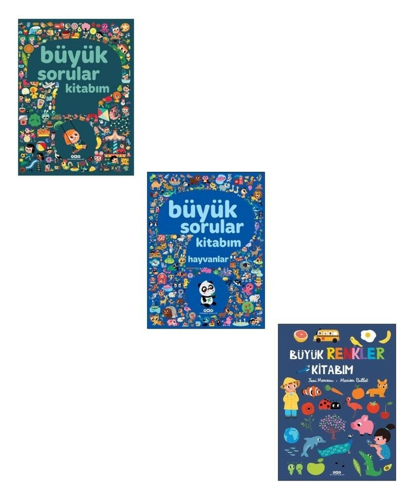 Büyük Sorular Kitabım + Büyük Sorular Kitabım Hayvanlar + Büyük Renkler Kitabım (3 Kitap)
