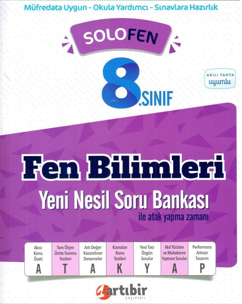 Artıbir 8. Sınıf Fen Bilimleri Solofen Soru Bankası