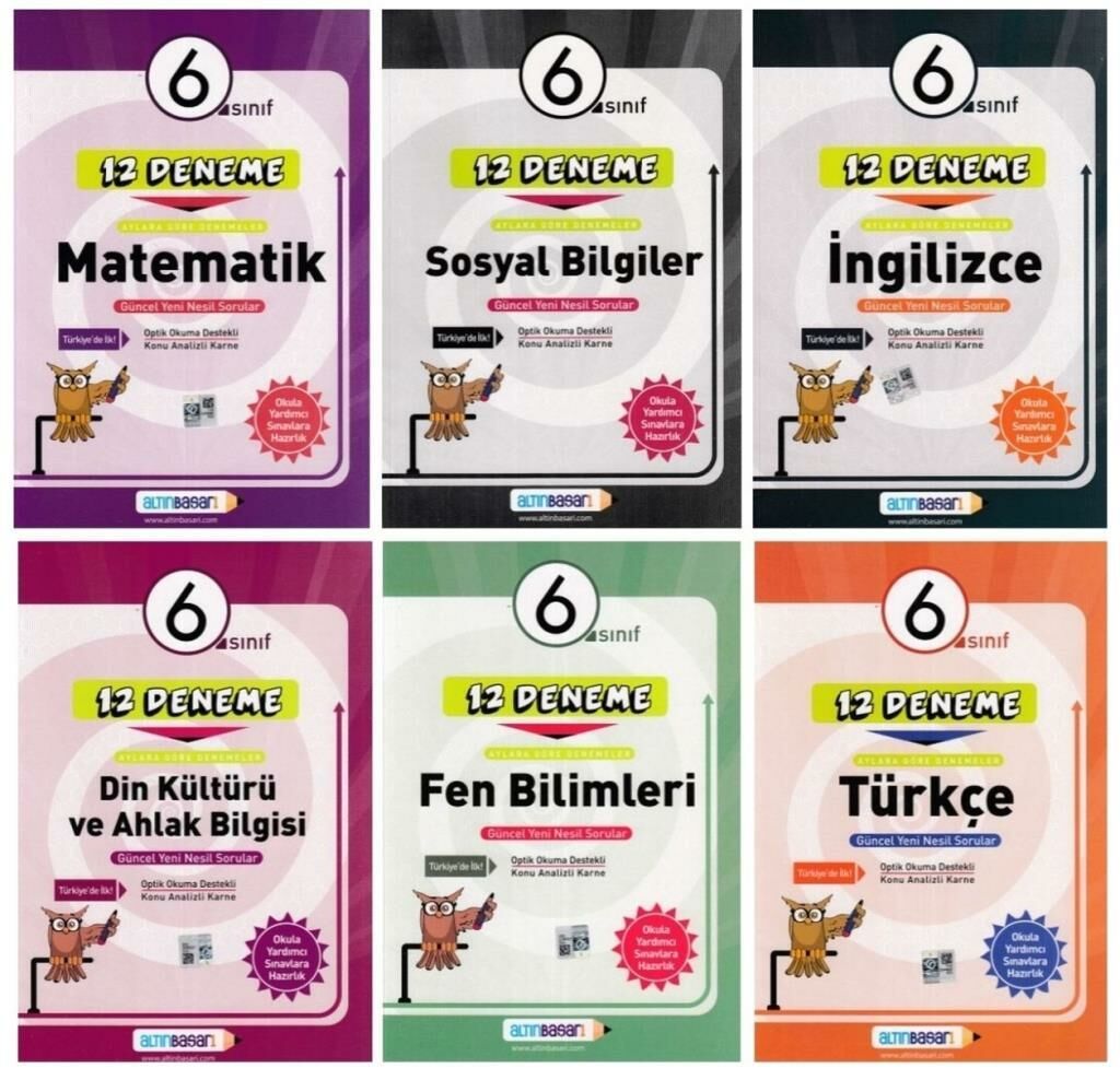 Altınbaşarı 6. Sınıf Deneme Seti 6 Kitap 12 li Deneme