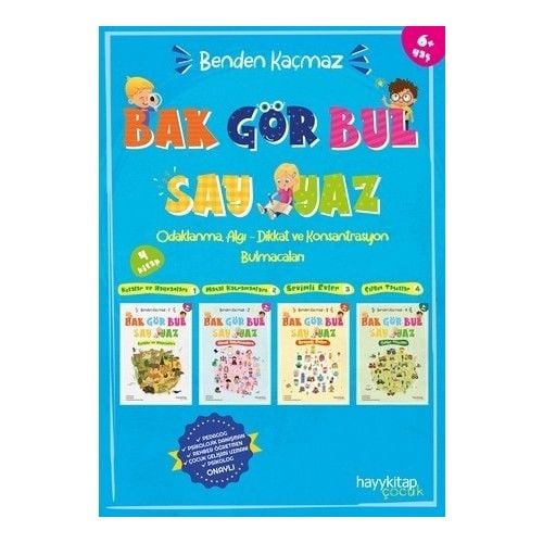 Benden Kaçmaz 4 lü Set (Odaklanma - Algı-Dikkat Ve Konsantrasyon Bulmacaları) CANAN ÖZTÜRK