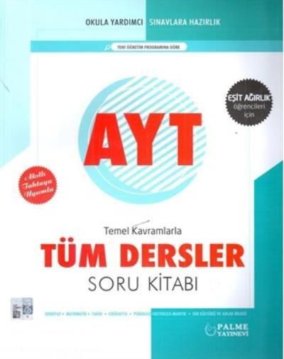 Palme AYT Türm Dersler Soru Kitabı Eşit Ağırlık